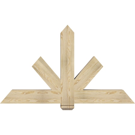 Ekena Millwork Kennewick Rough Sawn Timber Gable Bracket, Douglas Fir, 60"W x 35"H x 6"D x 6"F, 14/12 Pitch GBW060X35X0606KEN00RDF
